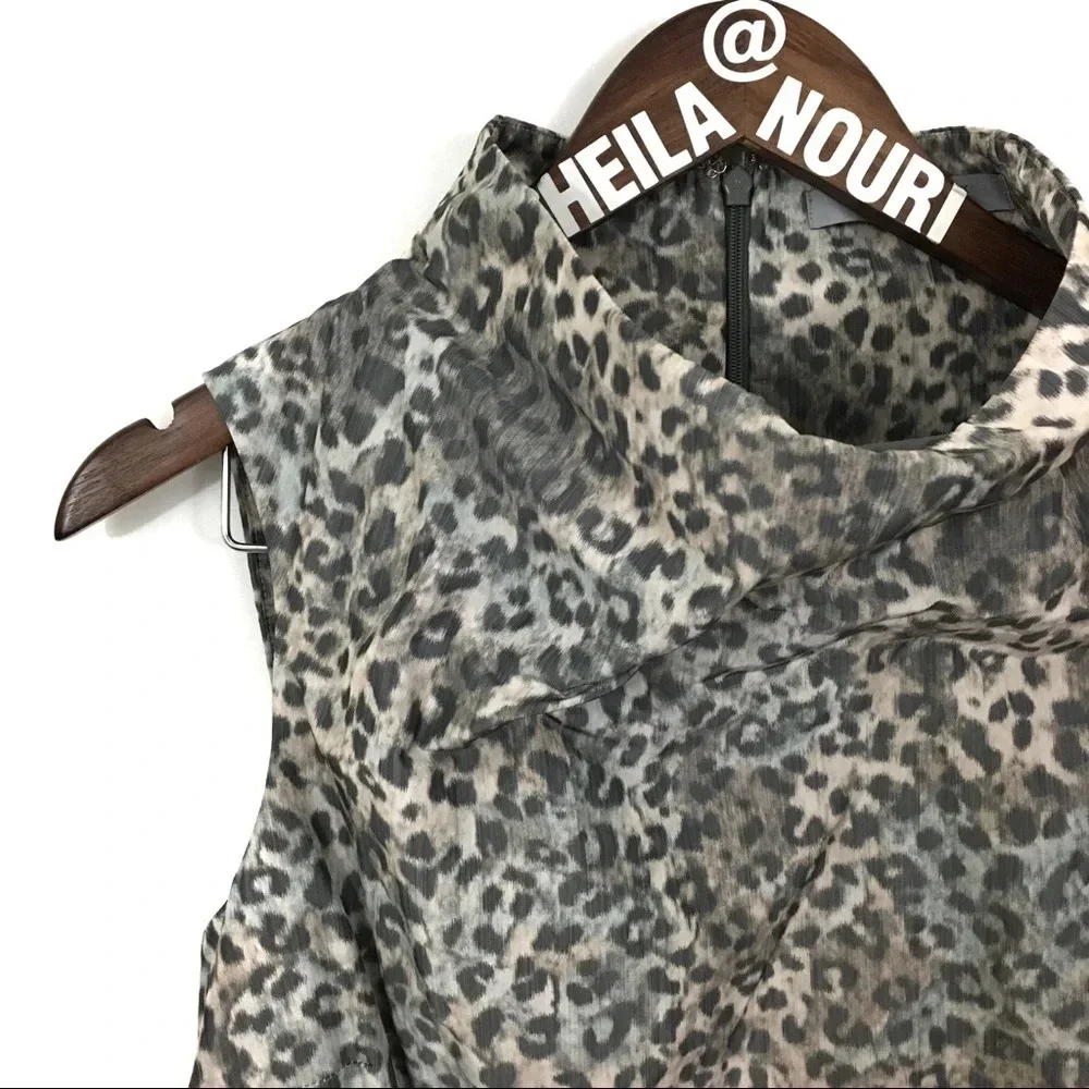 Andrew Marc Leopard Print Cowl Neck Dress - Picture 4 of 8